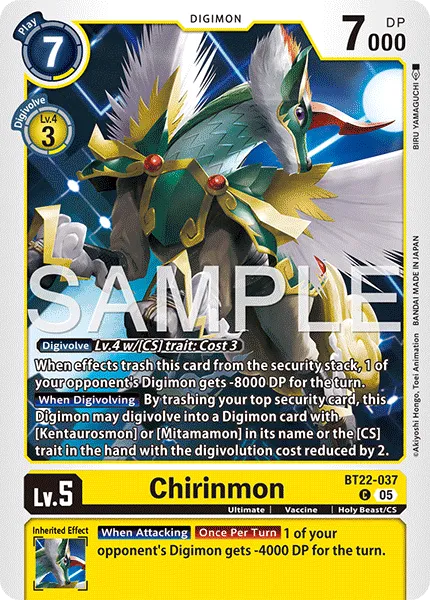 Chirinmon &mdash; Digimon Card Game card