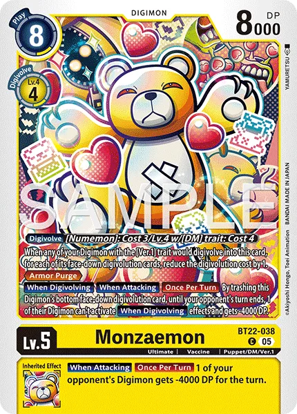 Monzaemon &mdash; Digimon Card Game card