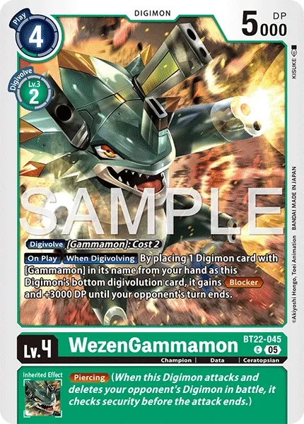 WezenGammamon &mdash; Digimon Card Game card
