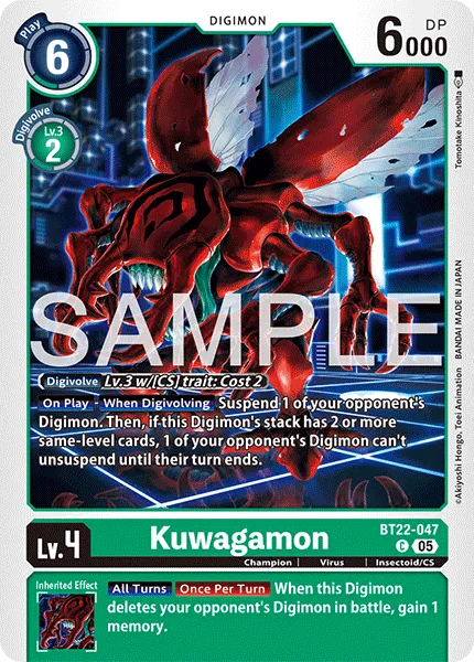 Kuwagamon &mdash; Digimon Card Game card