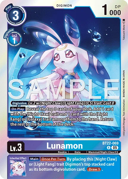 Lunamon &mdash; Digimon Card Game card