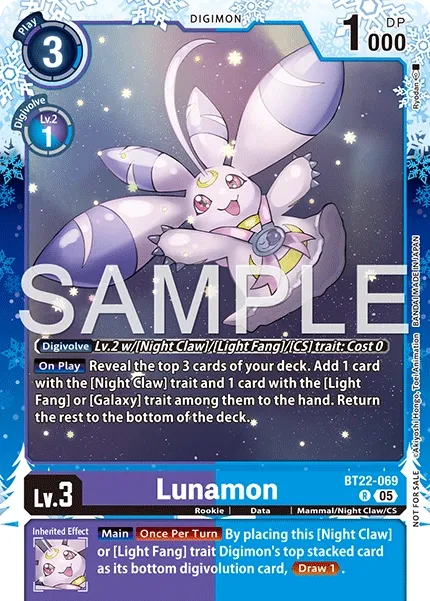 Lunamon &mdash; Digimon Card Game card