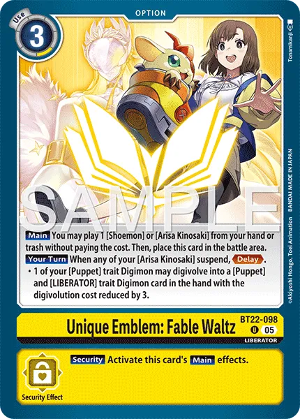 Unique Emblem: Fable Waltz &mdash; Digimon Card Game card