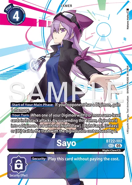 Sayo &mdash; Digimon Card Game card