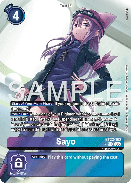 Sayo &mdash; Digimon Card Game card