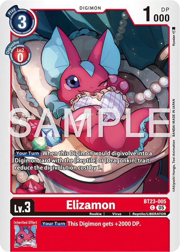 Elizamon &mdash; Digimon Card Game card