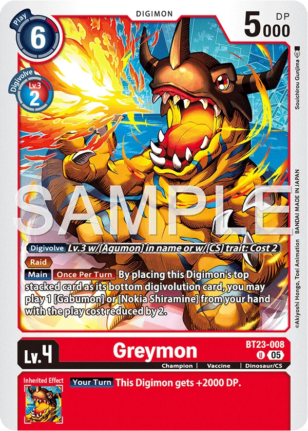 Greymon &mdash; Digimon Card Game card
