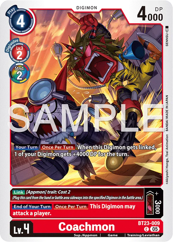 Coachmon &mdash; Digimon Card Game card