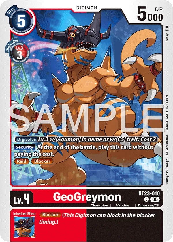 GeoGreymon &mdash; Digimon Card Game card
