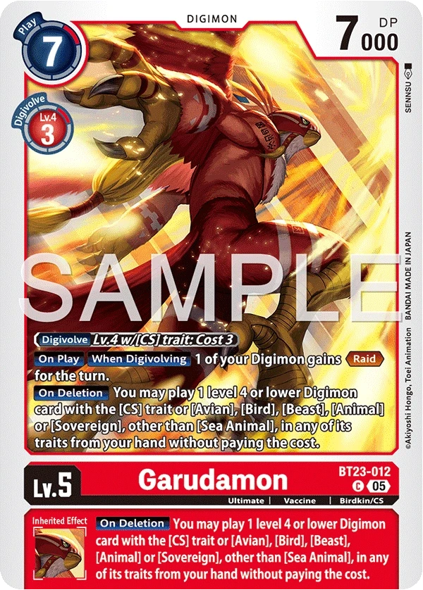 Garudamon &mdash; Digimon Card Game card