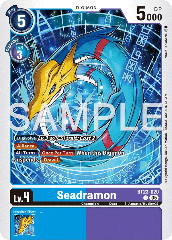 Seadramon &mdash; Digimon Card Game card