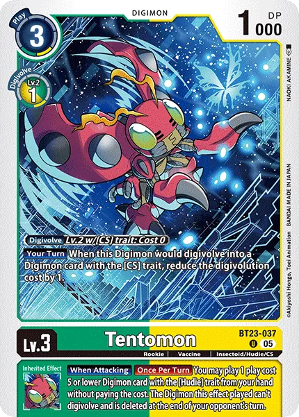 Tentomon &mdash; Digimon Card Game card