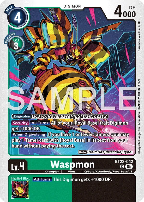 Waspmon &mdash; Digimon Card Game card
