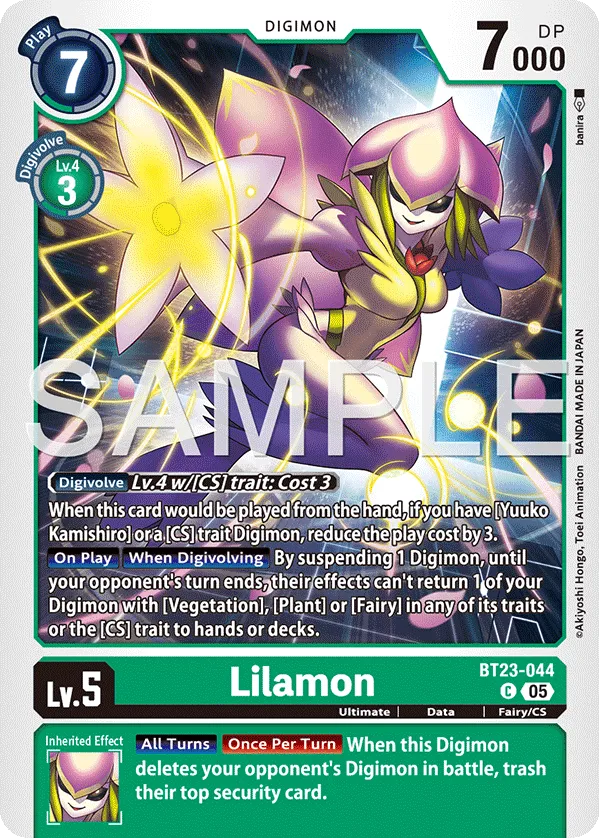 Lilamon &mdash; Digimon Card Game card