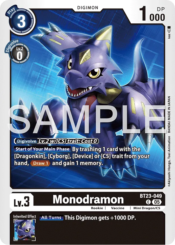 Monodramon &mdash; Digimon Card Game card