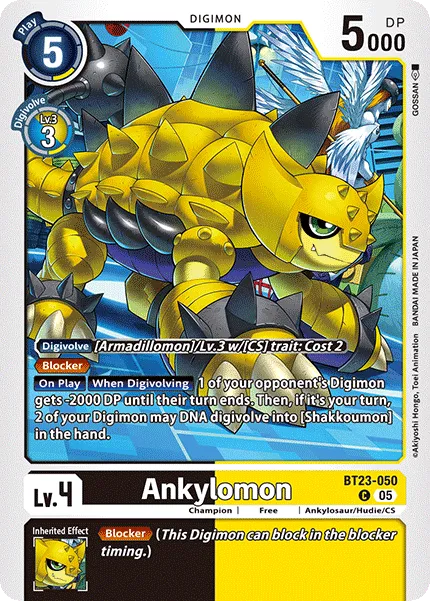 Ankylomon &mdash; Digimon Card Game card