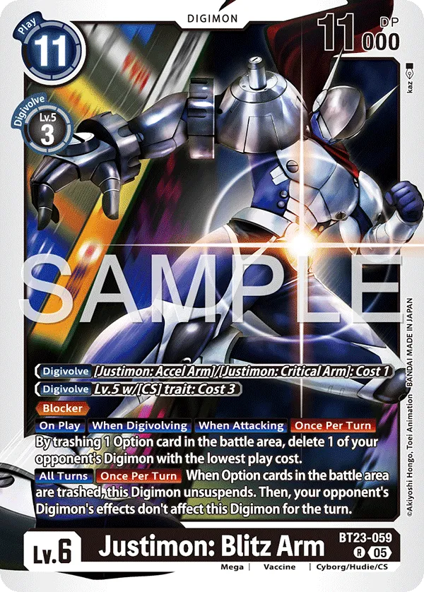 Justimon: Blitz Arm &mdash; Digimon Card Game card