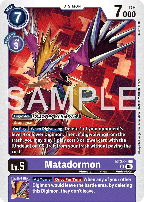 Matadormon &mdash; Digimon Card Game card