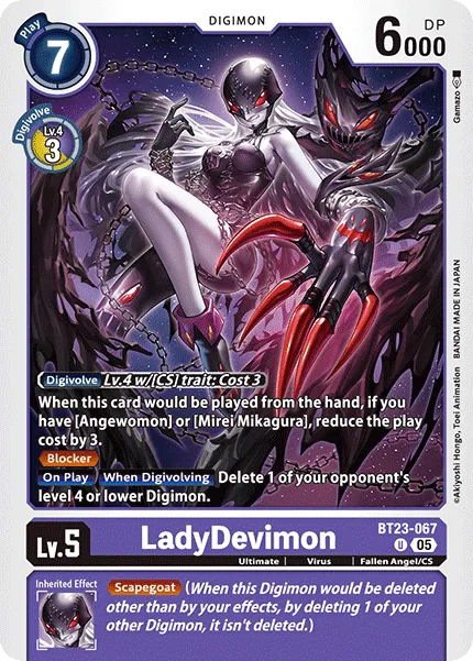 LadyDevimon &mdash; Digimon Card Game card
