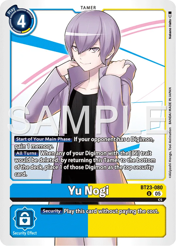 Yu Nogi &mdash; Digimon Card Game card