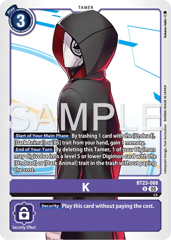 K &mdash; Digimon Card Game card