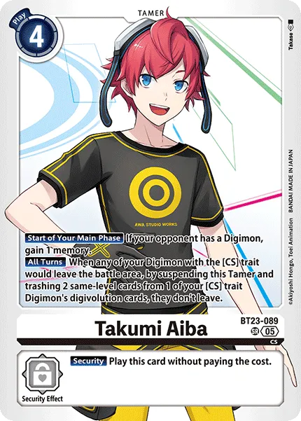 Takumi Aiba &mdash; Digimon Card Game card