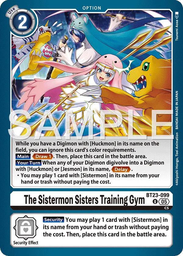 The Sistermon Sisters Training Gym &mdash; Digimon Card Game card