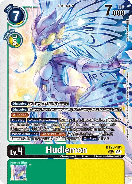 Hudiemon &mdash; Digimon Card Game card