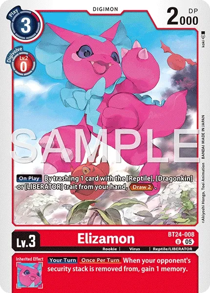 Elizamon &mdash; Digimon Card Game card