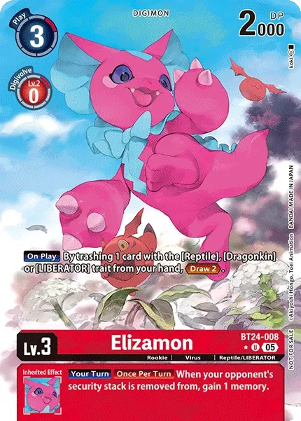 Elizamon &mdash; Digimon Card Game card