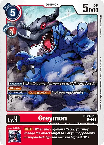 Greymon &mdash; Digimon Card Game card