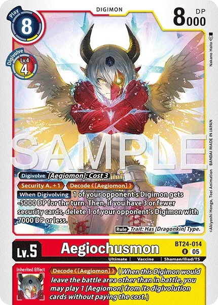 Aegiochusmon &mdash; Digimon Card Game card