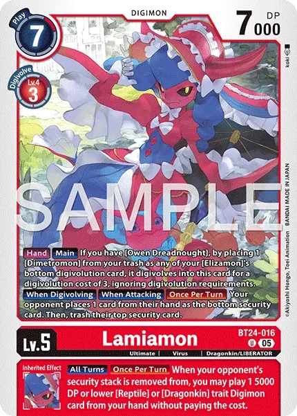 Lamiamon &mdash; Digimon Card Game card