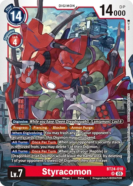 Styracomon &mdash; Digimon Card Game card