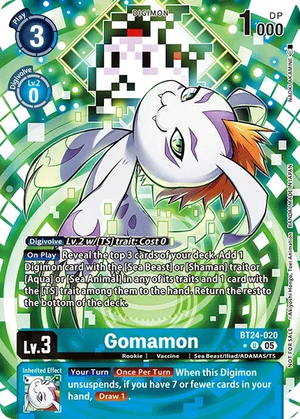 Gomamon &mdash; Digimon Card Game card