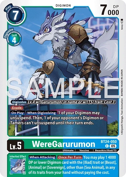 WereGarurumon &mdash; Digimon Card Game card