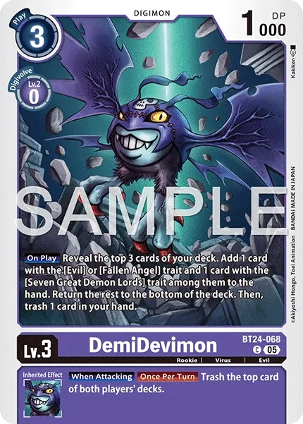 DemiDevimon &mdash; Digimon Card Game card