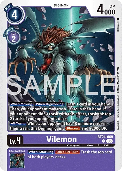 Vilemon &mdash; Digimon Card Game card