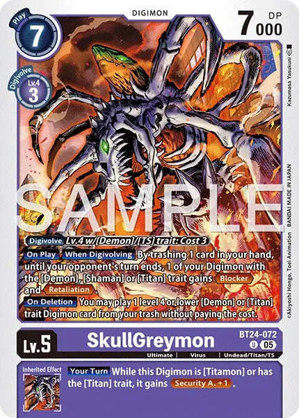 SkullGreymon &mdash; Digimon Card Game card