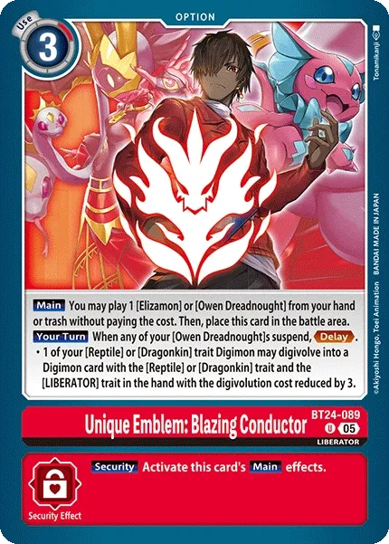 Unique Emblem: Blazing Conductor &mdash; Digimon Card Game card