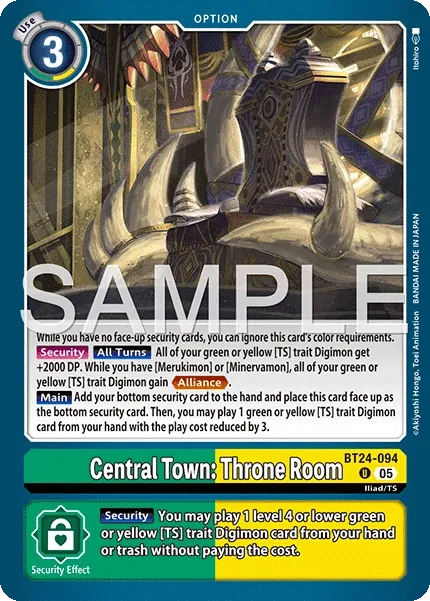 Central Town: Throne Room &mdash; Digimon Card Game card