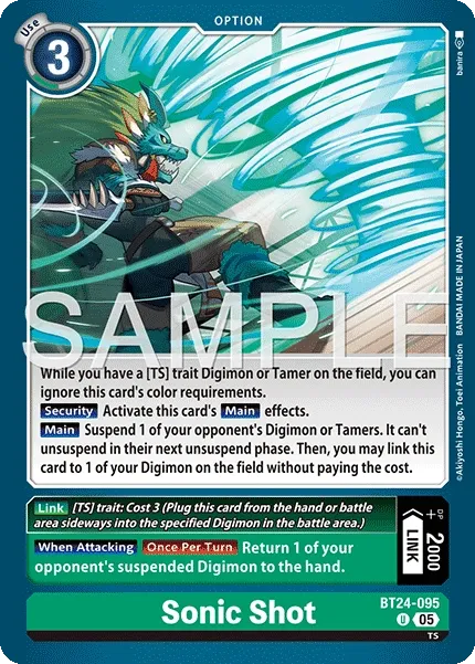 Sonic Shot &mdash; Digimon Card Game card