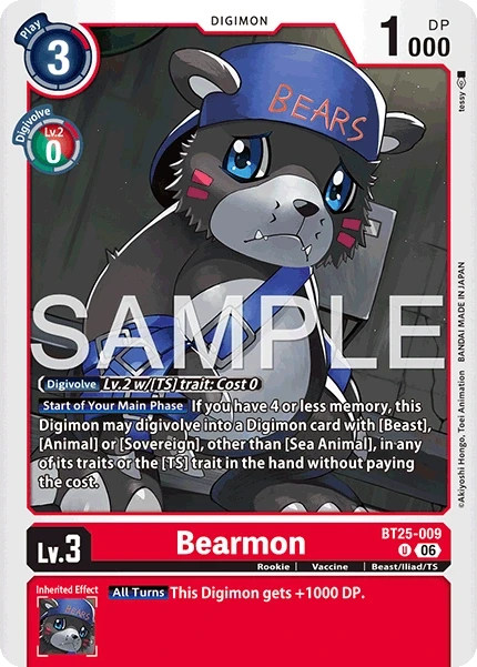 Bearmon &mdash; Digimon Card Game card