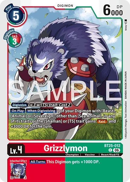 Grizzlymon &mdash; Digimon Card Game card
