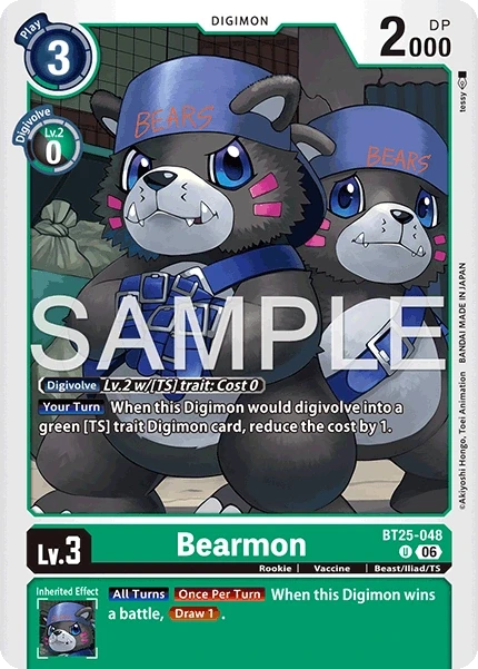 Bearmon &mdash; Digimon Card Game card