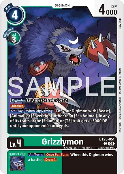 Grizzlymon &mdash; Digimon Card Game card