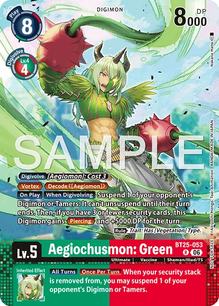 Aegiochusmon: Green &mdash; Digimon Card Game card
