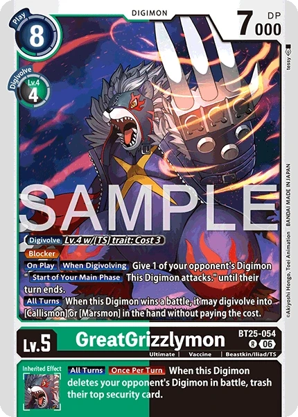 GreatGrizzlymon &mdash; Digimon Card Game card