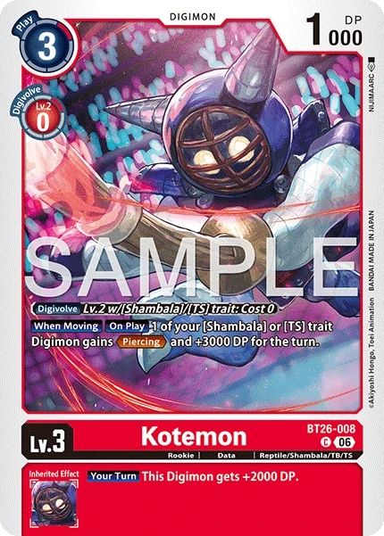 Kotemon &mdash; Digimon Card Game card
