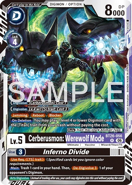 Cerberusmon: Werewolf Mode &mdash; Digimon Card Game card